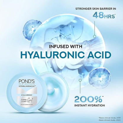 Pond's Super Light Gel Oil Free Moisturiser With Hyaluronic Acid + Vitamin E || 200 ml